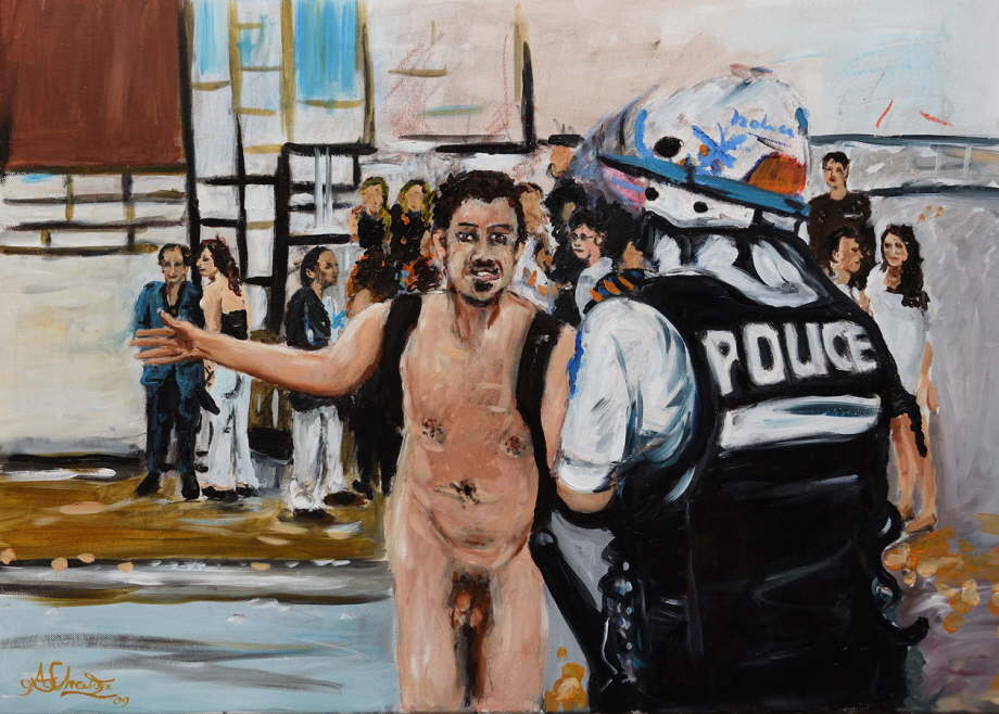 nude.man.police (�lpastel a- Leinwand, 2019)